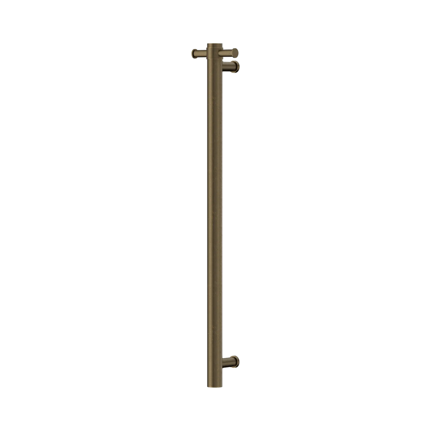 Mecca 12V Single Vertical Heated Towel Rail Tumbled Antique Brass