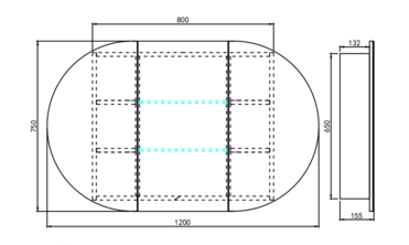 Allison Pill Shaving Cabinets 1200x750x150 LK-MAPLSV1275