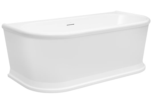 Oxford 1700 Back-To-Wall Freestanding Bath with Integrated Overflow — White Baths, Acrylic Baths, Back to Wall & Corner Baths