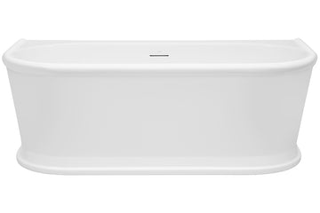Oxford 1700 Back-To-Wall Freestanding Bath with Integrated Overflow — White Baths, Acrylic Baths, Back to Wall & Corner Baths