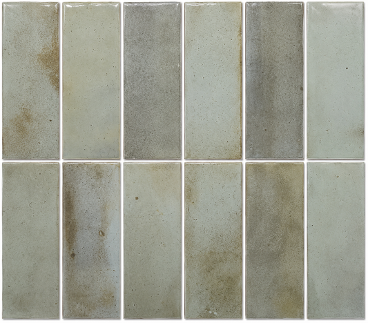 Okayama Sage Green Gloss Subway Tile