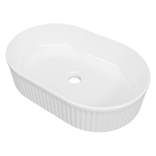 Timberline Oval Flute Basin White Gloss
