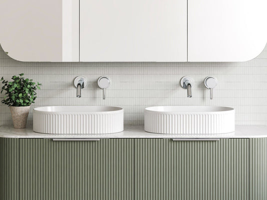 Timberline Oval Flute Basin White Matt