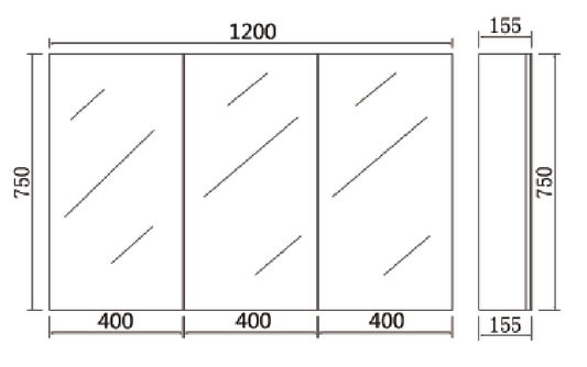 Alpha PVC Shaving Cabinets LK-ALSV1200