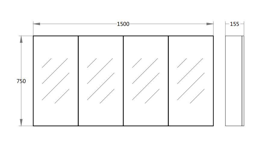 Alpha PVC Shaving Cabinets LK-ALSV1500