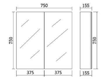 Alpha PVC Shaving Cabinets LK-ALSV750