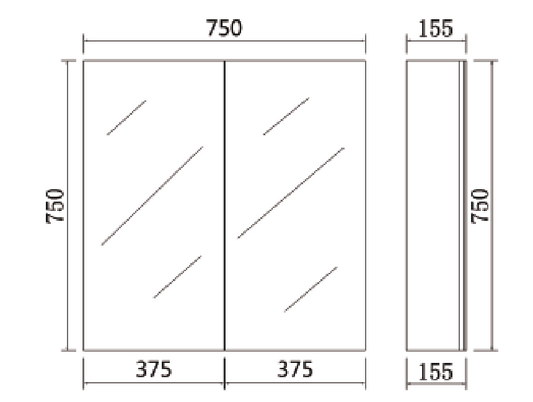 Alpha PVC Shaving Cabinets LK-ALSV750