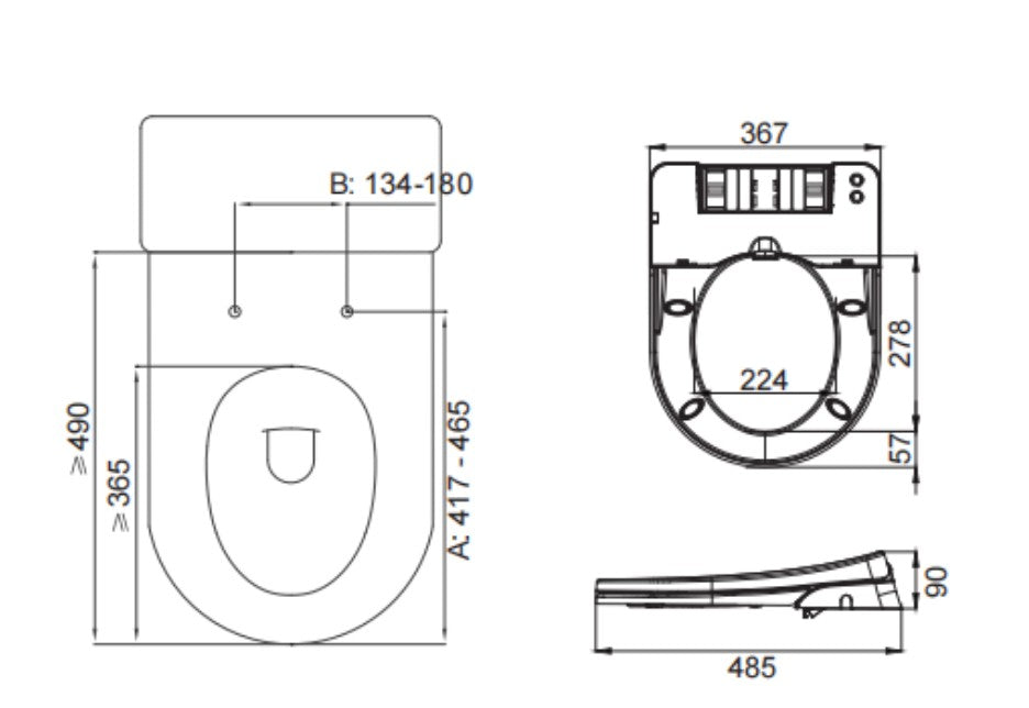 Procida Non-electric Toilet Bidet Seat LK-PR03BD-L