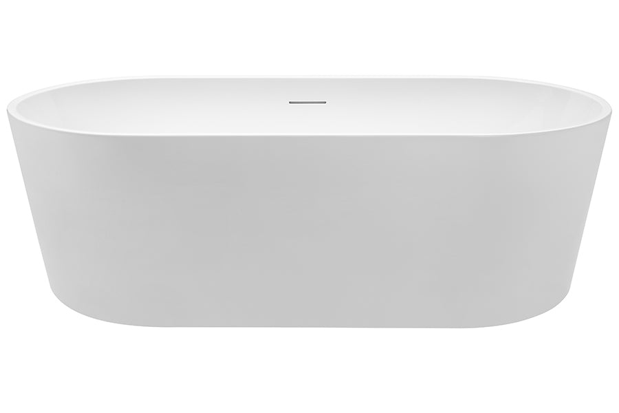 Prezzo 1500/1700 Freestanding Bath with Integrated Overflow — White Baths, Acrylic Baths, Oval Baths