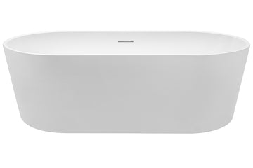 Prezzo 1500/1700 Freestanding Bath with Integrated Overflow — White Baths, Acrylic Baths, Oval Baths