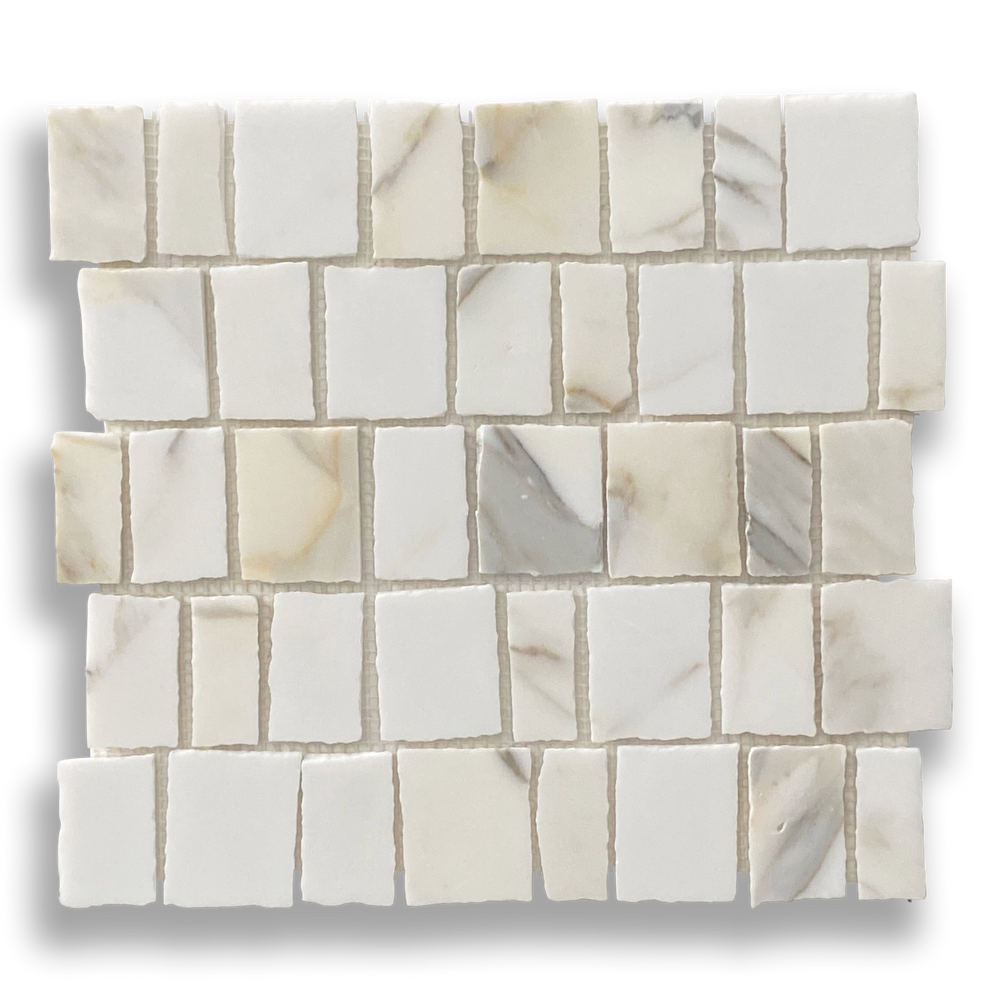 PACIANO CALACATTA GOLD NATURAL STONE ARTISAN CUT MOSAIC TILE