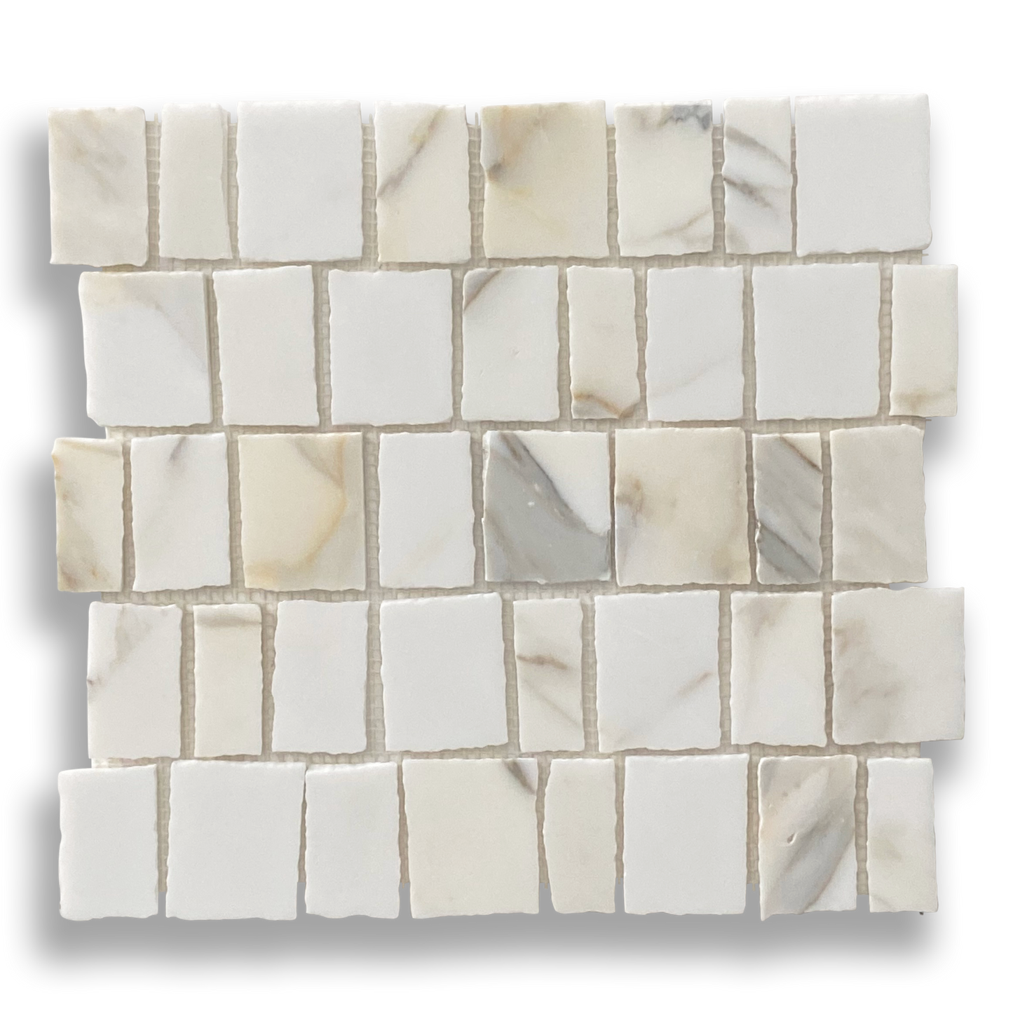PACIANO CALACATTA GOLD NATURAL STONE ARTISAN CUT MOSAIC TILE