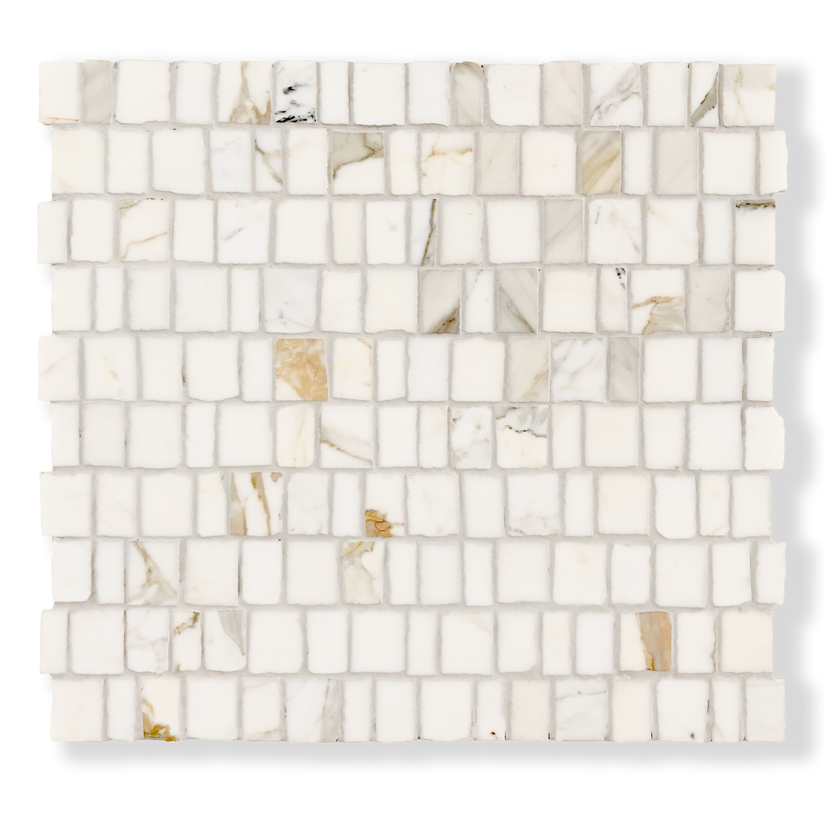 PACIANO CALACATTA GOLD NATURAL STONE ARTISAN CUT MOSAIC TILE