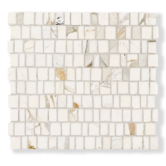 PACIANO CALACATTA GOLD NATURAL STONE ARTISAN CUT MOSAIC TILE
