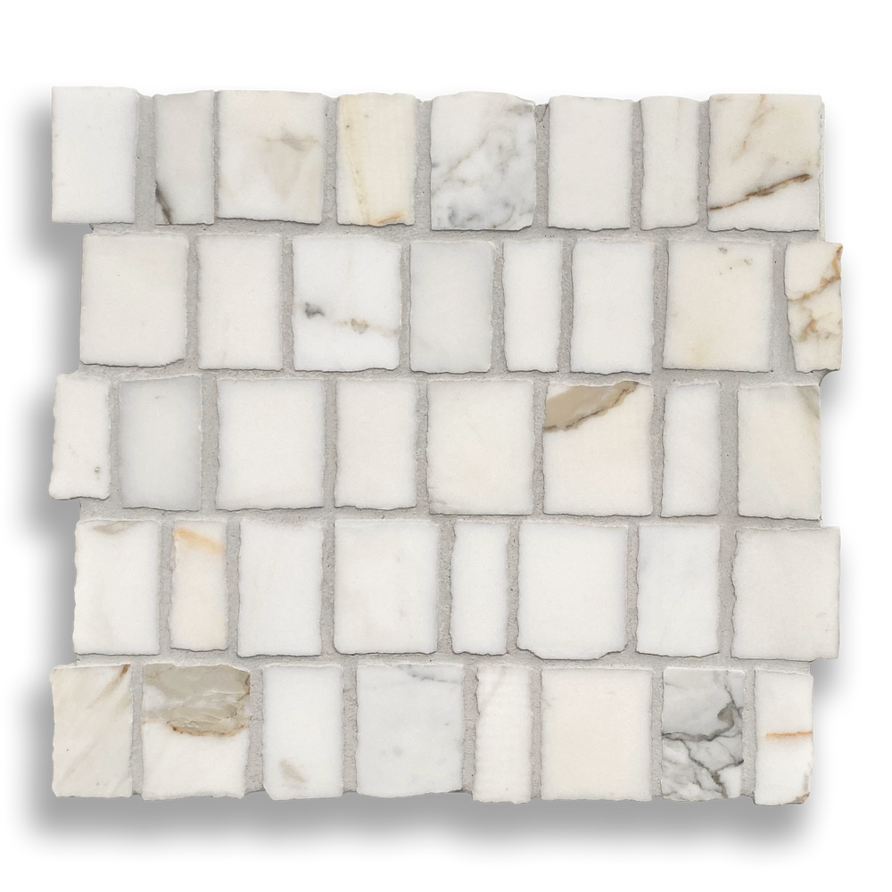 PACIANO CALACATTA GOLD NATURAL STONE ARTISAN CUT MOSAIC TILE