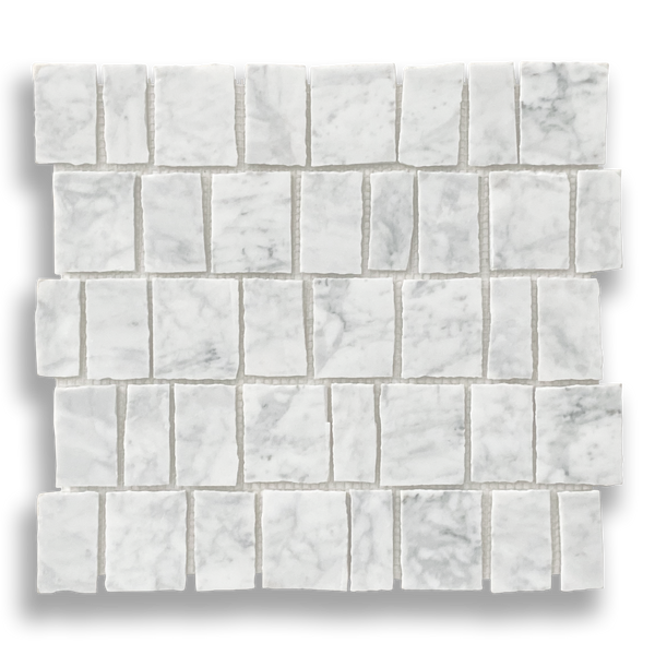 Paciano Carrara Natural Stone Artisan Cut Mosaic Tile