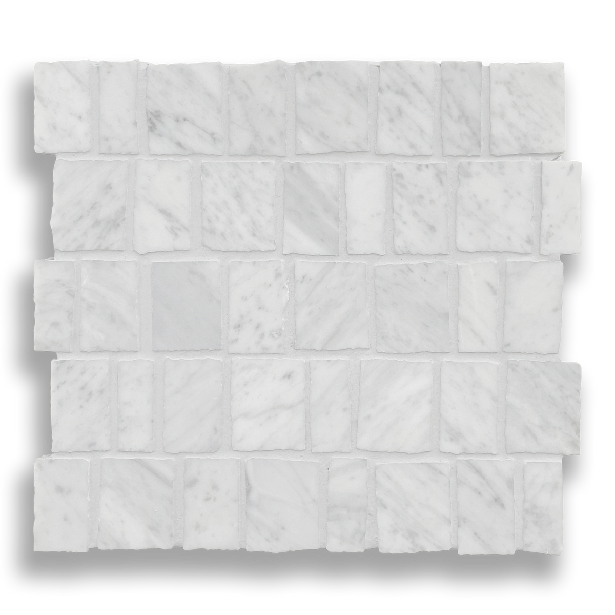 PACIANO CARRARA NATURAL STONE ARTISAN CUT MOSAIC TILE