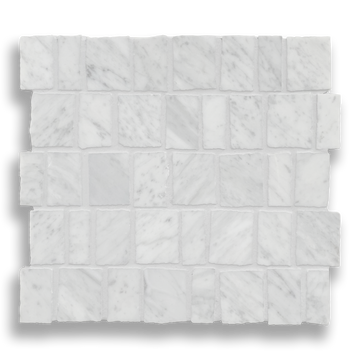PACIANO CARRARA NATURAL STONE ARTISAN CUT MOSAIC TILE
