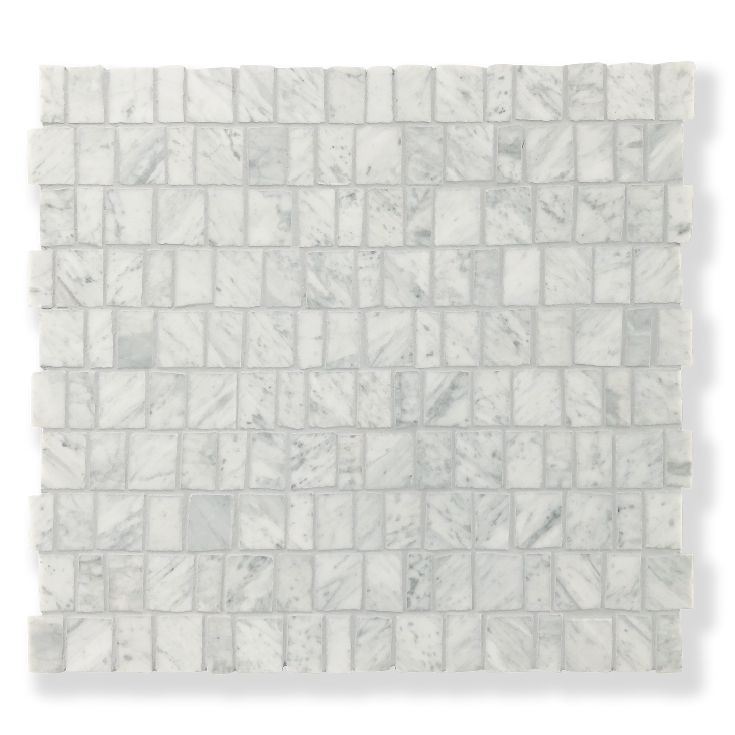 PACIANO CARRARA NATURAL STONE ARTISAN CUT MOSAIC TILE