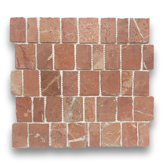PACIANO ROJO ALICANTE NATURAL STONE ARTISAN CUT MOSAIC TILE