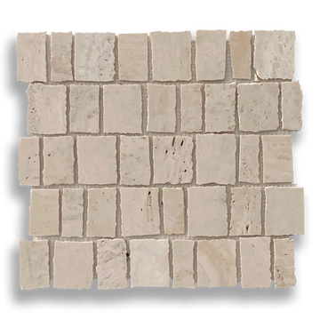 PACIANO TRAVERTINE NATURAL STONE ARTISAN CUT MOSAIC TILE