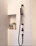 ROUND HAND SHOWER ON RAIL COLUMN