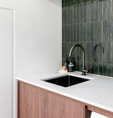 Round Gooseneck Kitchen Mixer Tap — Shadow Gunmetal