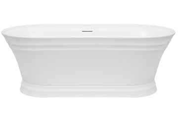 Regent 1700 Freestanding Bath with Integrated Overflow — White Baths, Acrylic Baths, Oval Baths