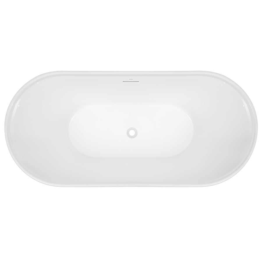 Regent 1700 Freestanding Bath with Integrated Overflow — White Baths, Acrylic Baths, Oval Baths