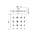 200MM SQUARE SHOWER HEAD CHROME (NRROB0803CH) MATTE BLACK