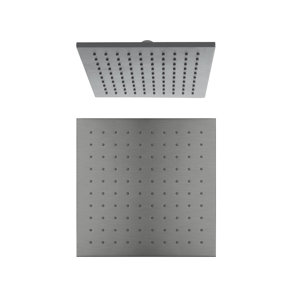 250MM SQUARE SHOWER HEAD GUN METAL GREY