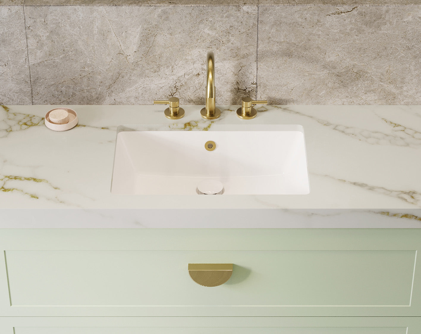 Timberline Rectangle Undermount Basin White Gloss