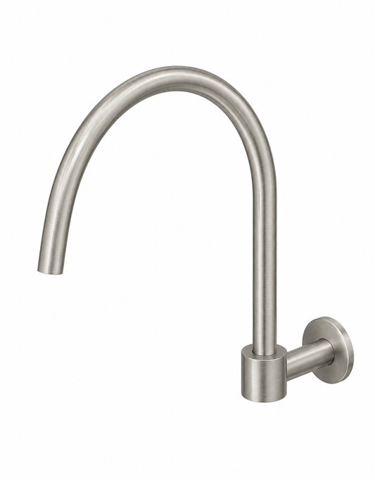 Round High-Rise Swivel Wall Spout