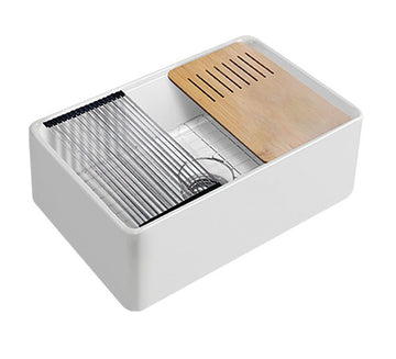 Orta Fine Fireclay Farmhouse Sink With Work Station 760mm LK-S-OFFC760 — Fireclay & Ceramic, Kitchen Sinks