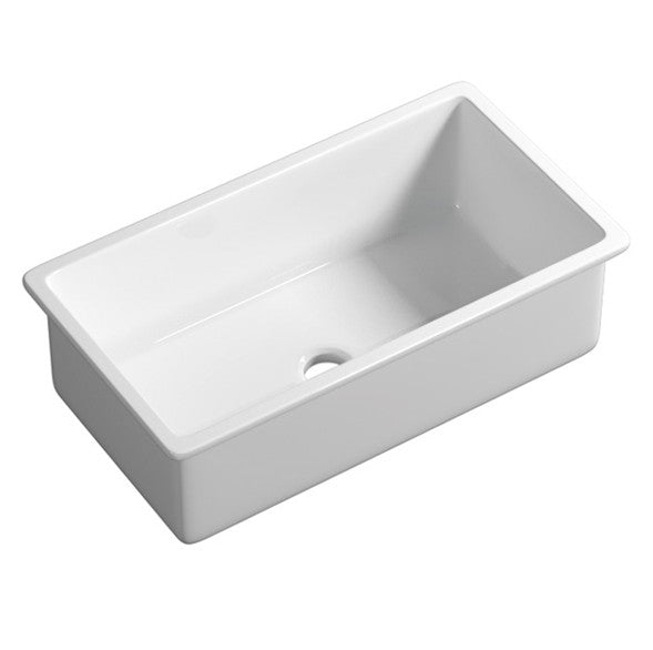 Procida Fireclay Inset/Undermount Sink 813mm LK-S-PFC813 — Matte Black, Fireclay & Ceramic, Kitchen Sinks, Sink Accessories