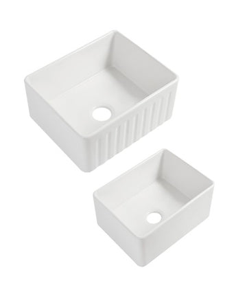 Roccia Fine Fireclay Farmhouse Buttler Sink 610mm LK-S-RFFC610 — Matte Black, Fireclay & Ceramic, Kitchen Sinks
