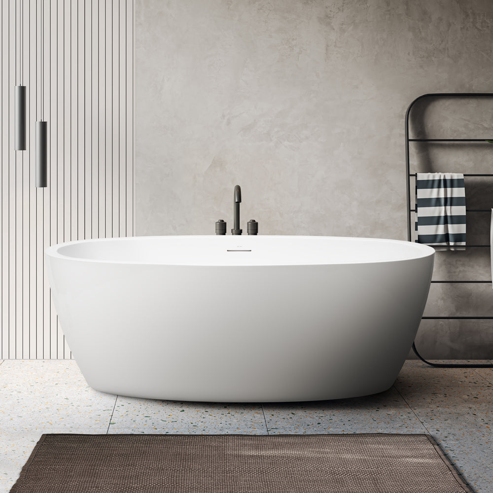 Sheraton 1600 Freestanding Bath with Integrated Overflow — White Baths, Acrylic Baths, Oval Baths
