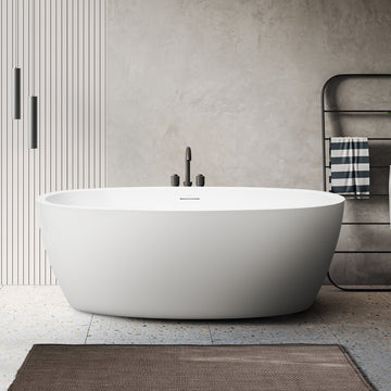 Sheraton 1600 Freestanding Bath with Integrated Overflow — White Baths, Acrylic Baths, Oval Baths