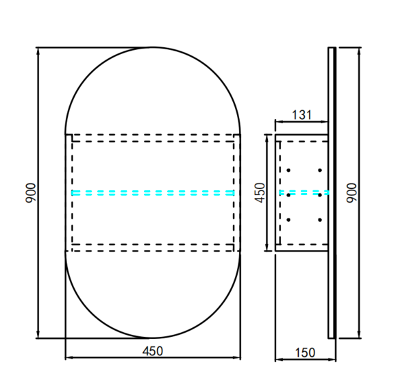 Allison Pill Shaving Cabinets 450x900x150 LK-MAPLSV4590