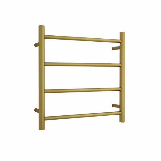 SR25MBG Brushed Gold Round Ladder Heated Towel Rail