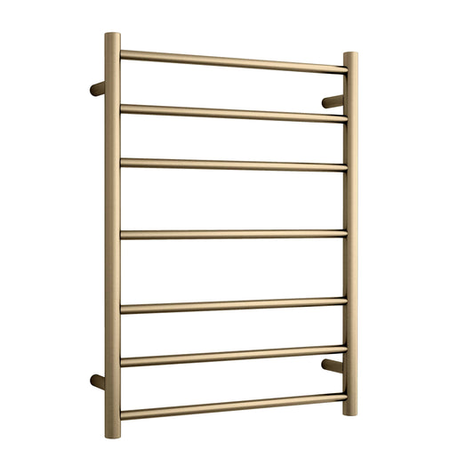 SR44MBB Brushed Brass Round Ladder Heated Towel Rail