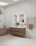 SR44MBB Brushed Brass Round Ladder Heated Towel Rail