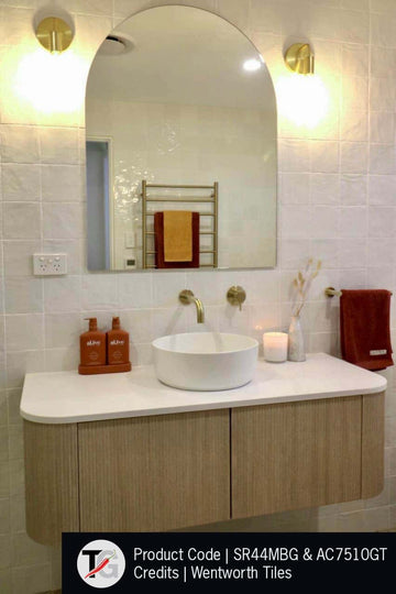 AC7510GT Church Shape Polished Edge Mirror Glue-to-Wall