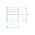 SR44MB Matt Black Round Ladder Heated Towel Rail
