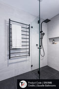 SR69MB Matt Black Straight Round Heated Ladder Rail