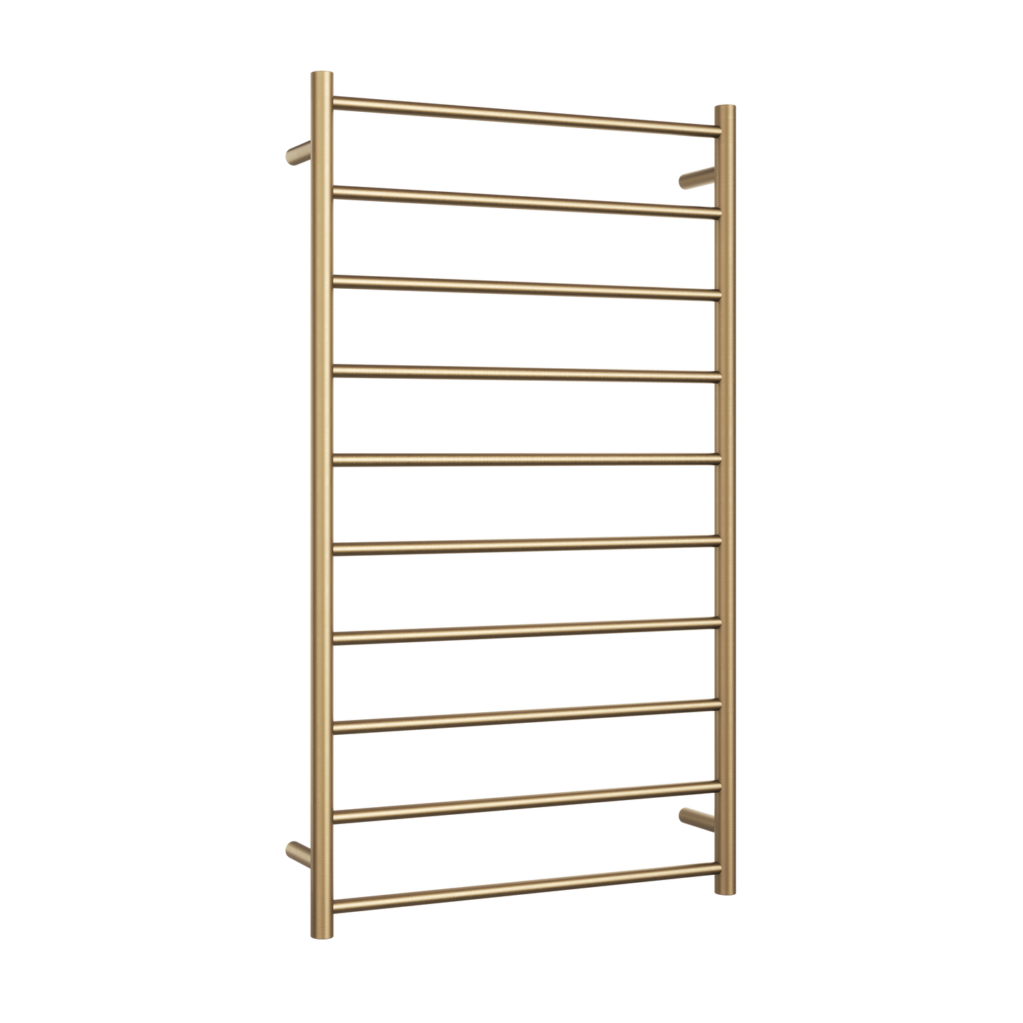 SR69MBB Brushed Brass Straight Round Heated Ladder Rail