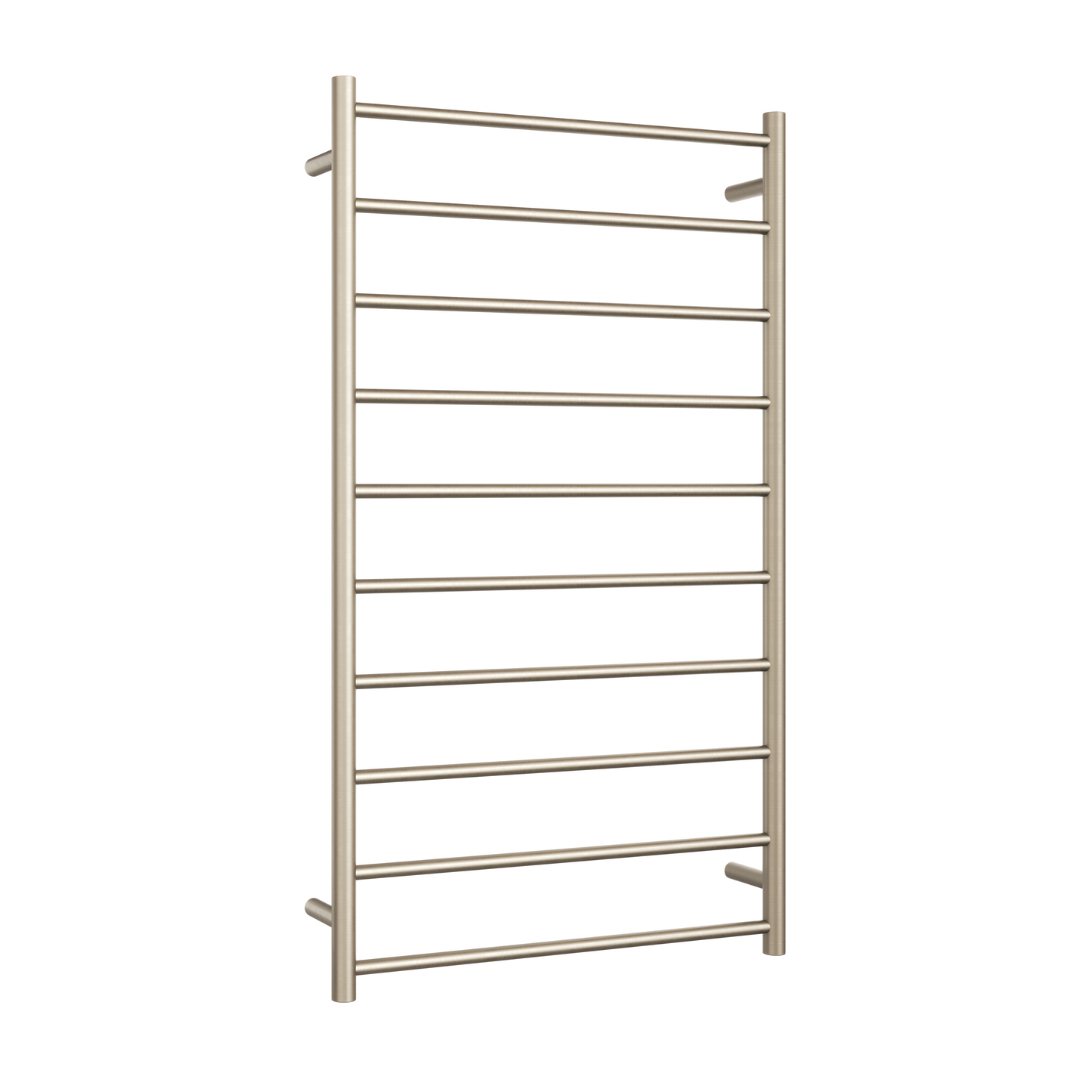SR69MBN Brushed Nickel Straight Round Heated Ladder Rail