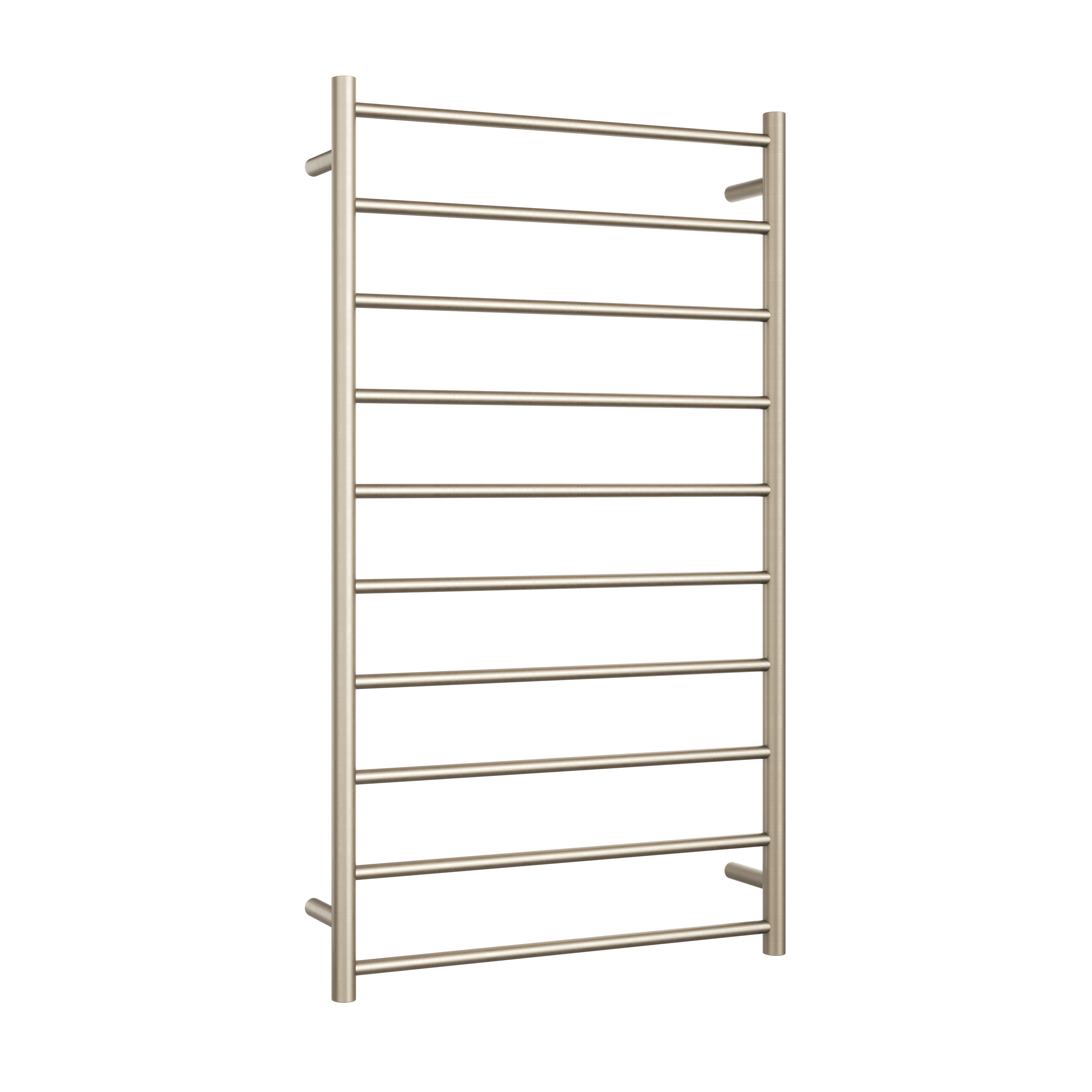 SR69MBN Brushed Nickel Straight Round Heated Ladder Rail