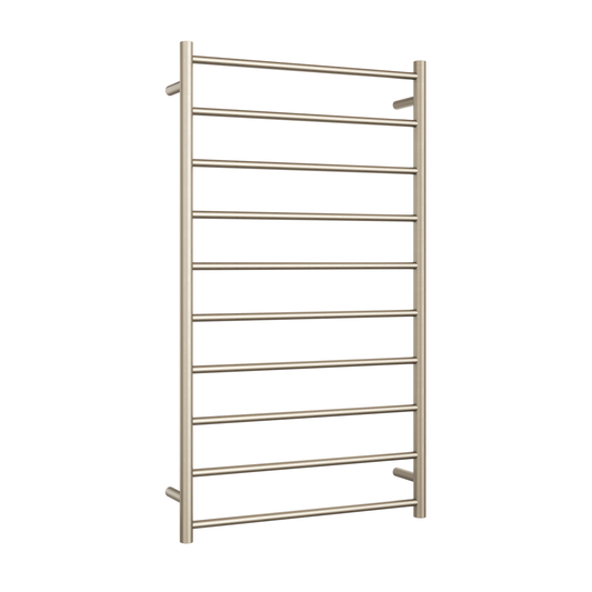 SR69MBN Brushed Nickel Straight Round Heated Ladder Rail