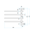 USV35 Straight Square Swivel Polished Non-Heated Towel Rail